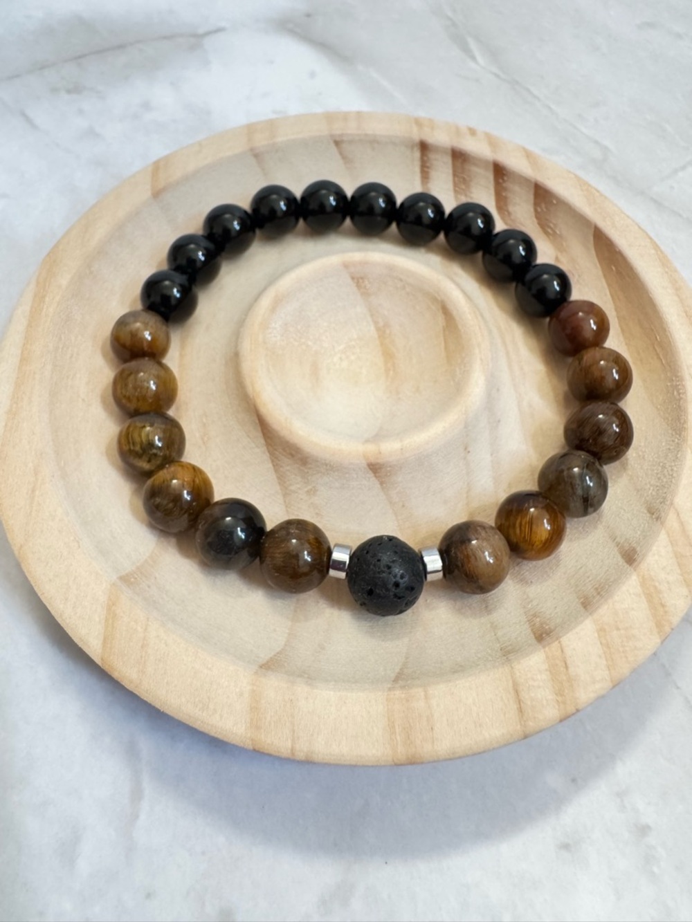 🆕Men’s Tigers Eye, Black Onxy and Lava Stone Bracelet Essential Oil Diffuser